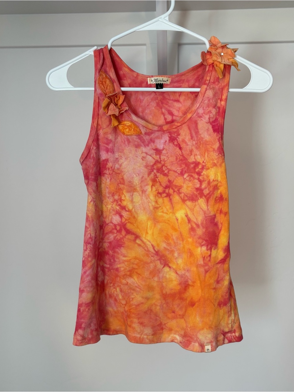 Y2K Tie-Dye Tank Top 3D Floral Accents by Marbou